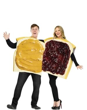 Pärchen Kostüm Sandwich mit Erdnussbutter und Marmelade