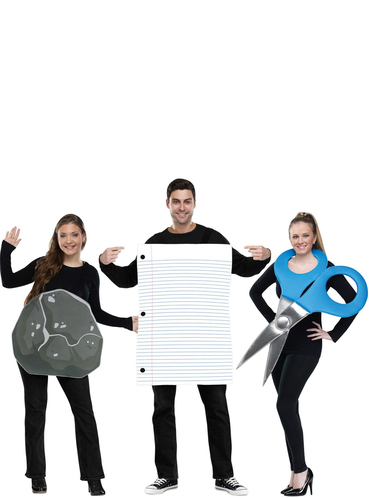Hauntlook Rock Paper Scissors Halloween Costume Group Pack - Funny One-Size  Adult Outfits Multicolored