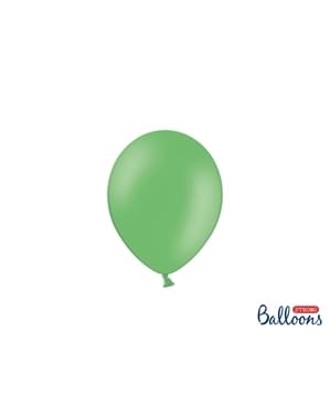 100 Strong Balloons in Pastel Green, 12 cm