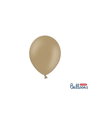 100 Strong Balloons in Light Pastel Brown, 12 cm