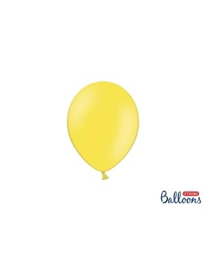 हल्की पेस्टल पीले में 100 मजबूत गुब्बारे, 12 सेमी