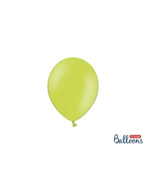 चूने के हरे रंग में 100 मजबूत गुब्बारे, 12 सेमी