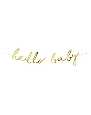 Grinalda dourada Hello Baby - Little Star