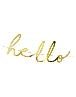 Златист надпис „Hello Baby“ – Little Star