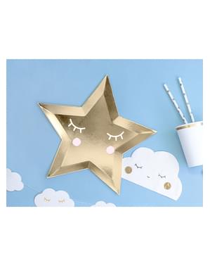 Kirpikli ve Pembe Yanaklı Yıldız Şekilli Tabaklar - Little Star