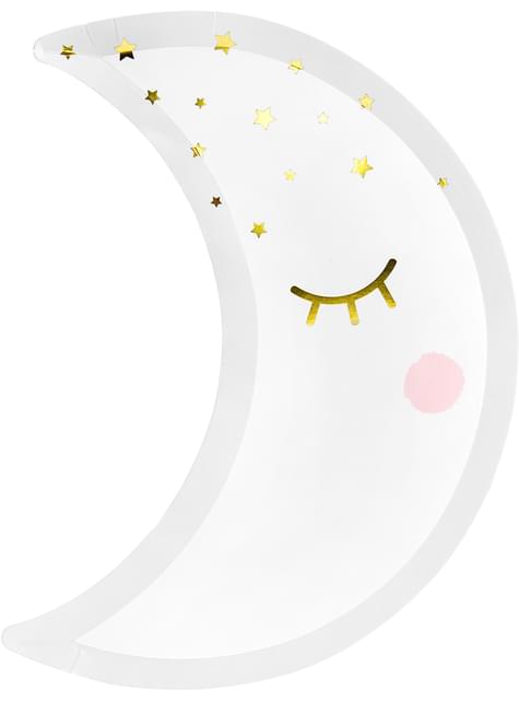 Månformade Tallrikar med ögonfransar och rosiga kinder - Little Star