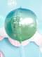 Palloncino a forma di sfera azzurro e verde iridescente - Iridescent Mermaid