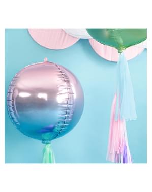 Iridescentni okrugli balon u plavoj i ljubičastoj boji - Iridescentna sirena