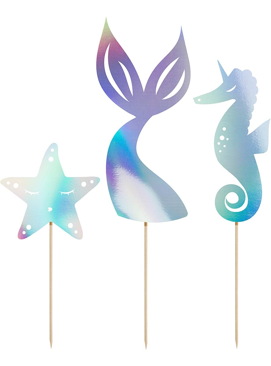 Iridescent Mermaid Tail Cake Topper - Iridescent Mermaid