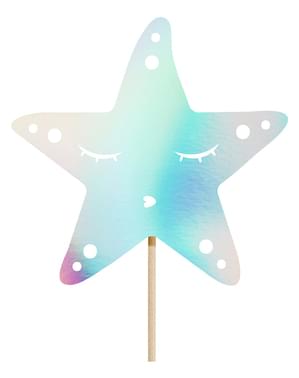 Iriserende Havfruehale Kage Topper - Iridescent Mermaid