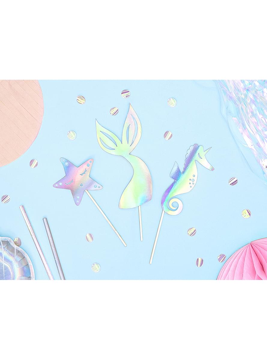 Iridescent Mermaid Tail Cake Topper - Iridescent Mermaid