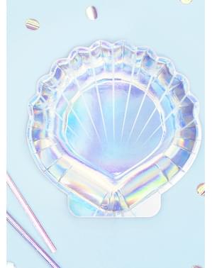Teller in Muschelform regenbogenfarben - Iridescent Mermaid