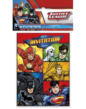 8 Justice League Inbjudningskort