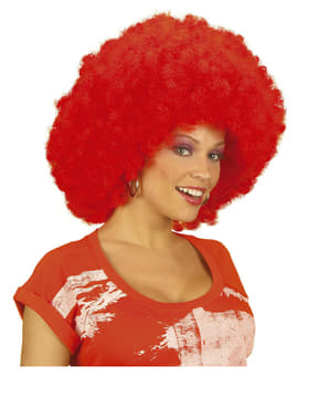 Wig disko merah untuk seorang wanita