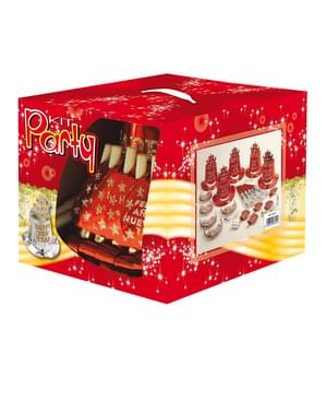 Rauður Feliz Ano Nuevo aðila búnaður fyrir 10 manns