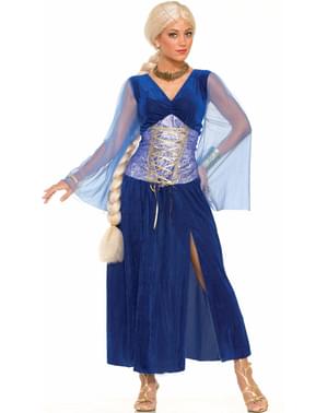 Déguisement mère des dragons bleu femme
