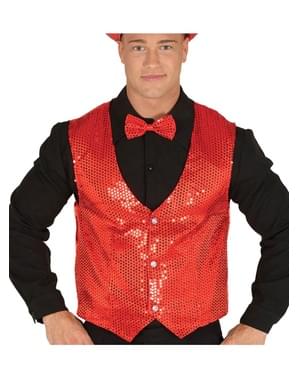 Gilet di paillettes rosso elegante per uomo