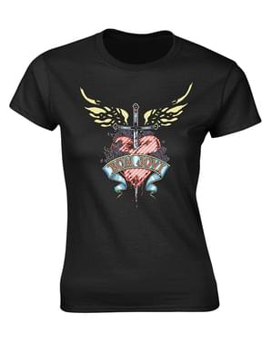 Kadınlar için Bon Jovi Heart & Hançer Tişörtü