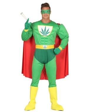 Disfraz de superhéroe marihuana para adulto