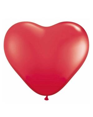 100 balon lateks berbentuk hati merah (40 cm)
