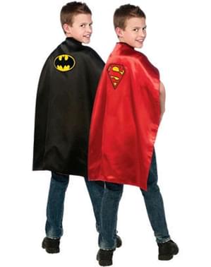 Cape Batman et Superman réversible enfant