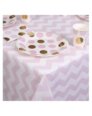 Różowo-biały papierowy obrus – Pattern Works