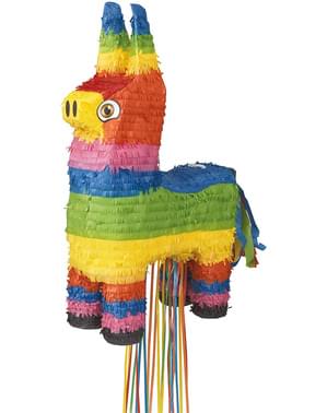 Multicolored 3D Donkey Piñata with Ribbons