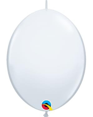 50 Link-O-Loon Balloons in White (30.4 cm) - Quick Link Solid Colour