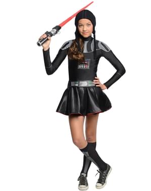 Genç kız Darth Vader Yıldız Savaşları kostüm