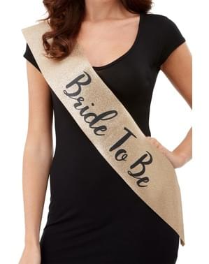 "Pengantin Menjadi" Sash Emas & Hitam untuk Wanita