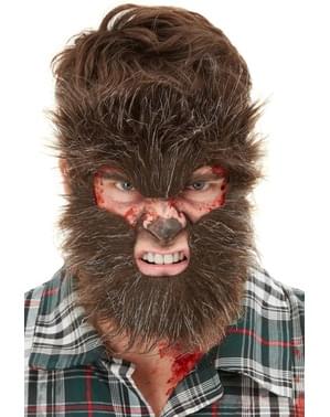 Werwolf Maske mit Haar für Erwachsene