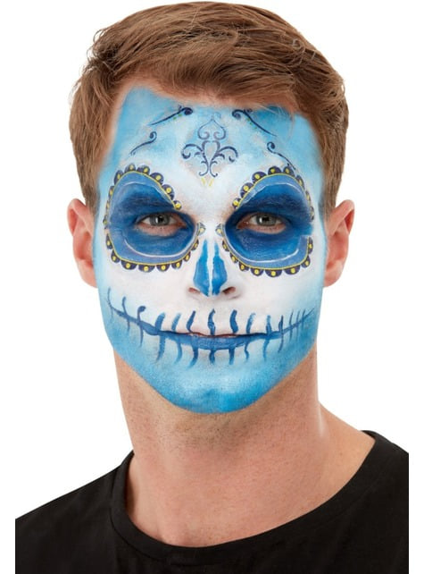 Mexican Catrina Makeup Kit for Men in Blue. The coolest | Funidelia
