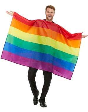 Fato de bandeira do arco-íris para adulto