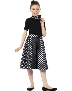 50s Black Polka Dot sukne pre dievčatá