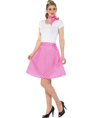 50-an Polka Dot Costume untuk Wanita in Pink