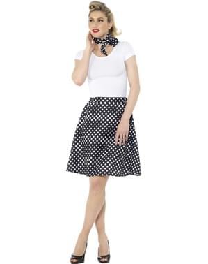 Kostum Polka Dot 50-an untuk Wanita Hitam