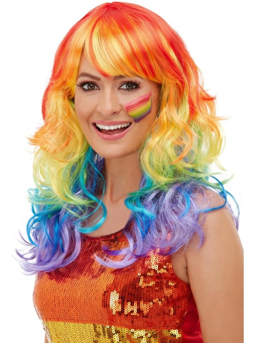 Curly Rainbow Wig for Women