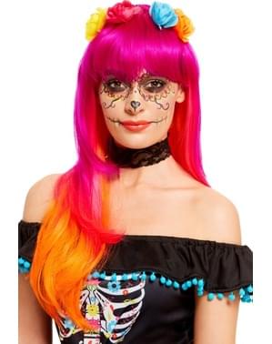 Catrina Roze en Orane pruik voor vrouw
