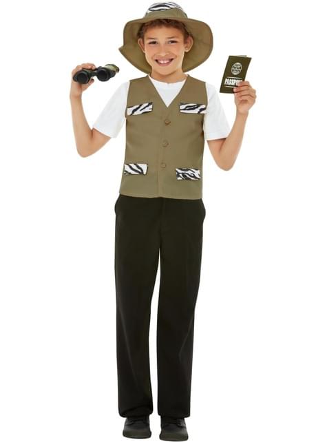 Costume Da Esploratore Per Bambini Con Gilet Cargo E Cappello Verde – Set Gioco Di Ruolo, Campeggio, Avventura, Cosplay (Taglia 100-140 Cm)