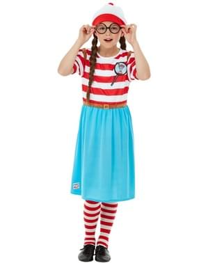 Fato de Onde está o Wally? Wenda Deluxe para menina