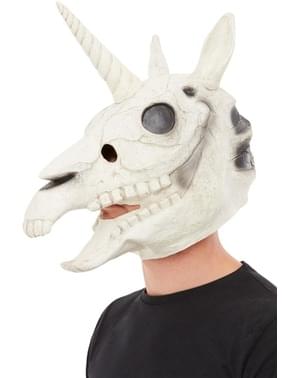 Enhjørning Kranie Latex maske til voksne