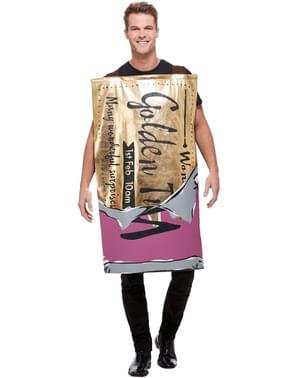 Fato de tablete de chocolate Willy Wonka para adulto