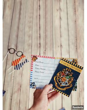 Sæt af 8 Hogwarts hus invitationer - Harry Potter