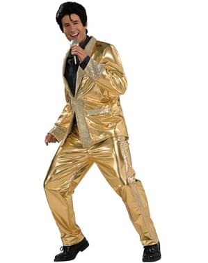 König des Rock Kostüm für Herren gold Elvis Now