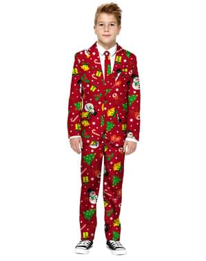 Abito Natalizio rosso per bambino con luci - Opposuits