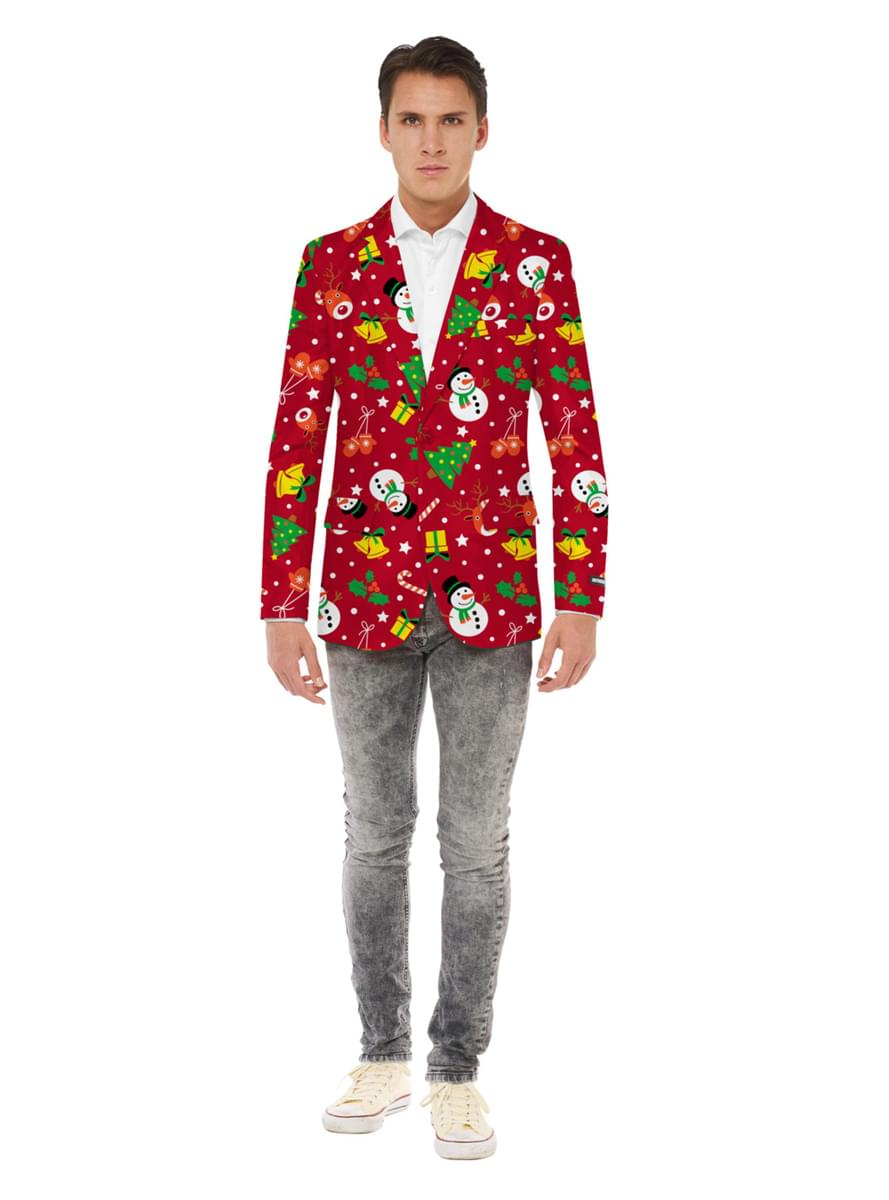 Karácsonyi piros zakó fényekkel - Opposuits