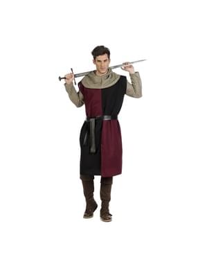 Surcote médiévale bordeaux homme