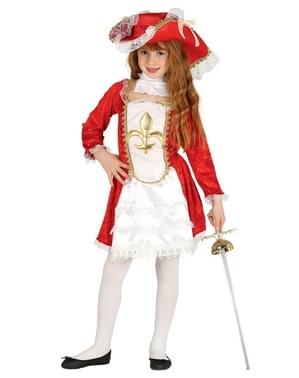 Costum de muschetar roșu pentru fată