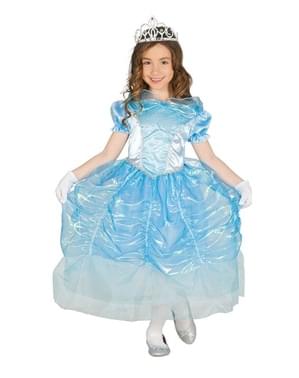 Prinses blauw kristal kostuum voor meisjes