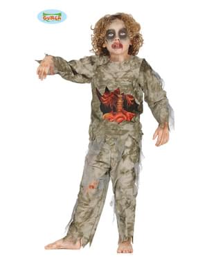 Bir çocuk için Gutted zombi kostümü